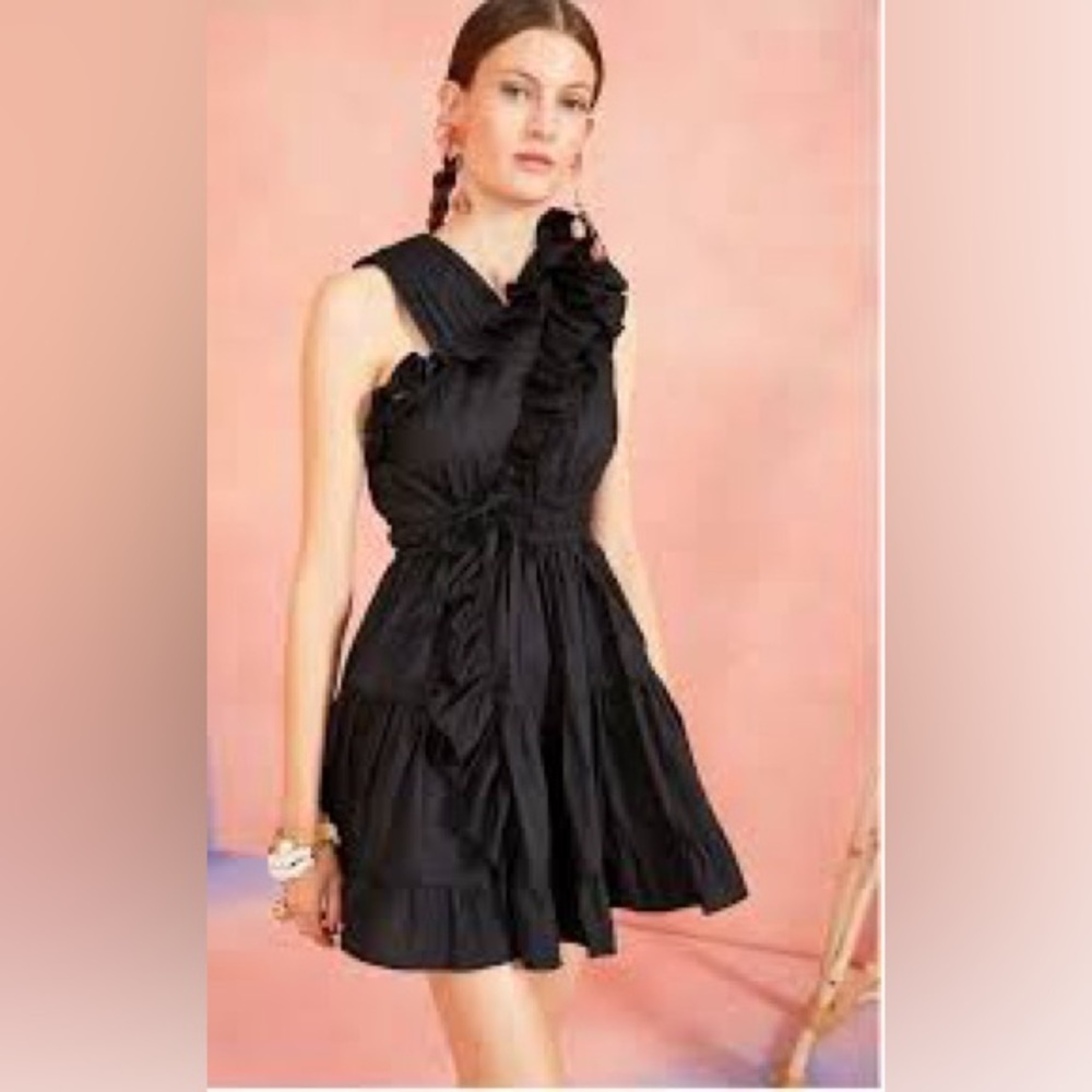 Ulla Johnson Black Ruffled Mini Dress
